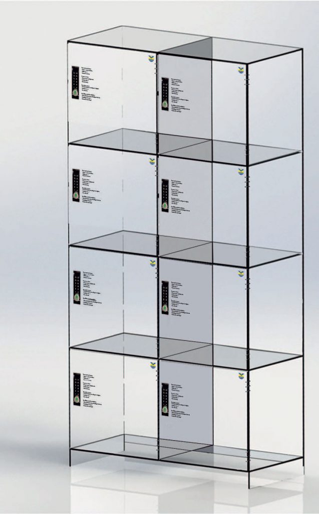 Casier transparent sur pied Cemag