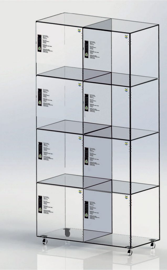 Casier transparent sur roulettes Cemag